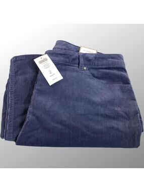 NWT Chico's Navy Twilight Blue Slim Ultimate Fit Corduroy Pants Size 2 Regular
